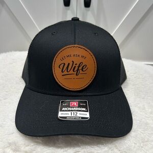 Laser engraved Richardson 112 Trucker Hat. Let me ask my wife!